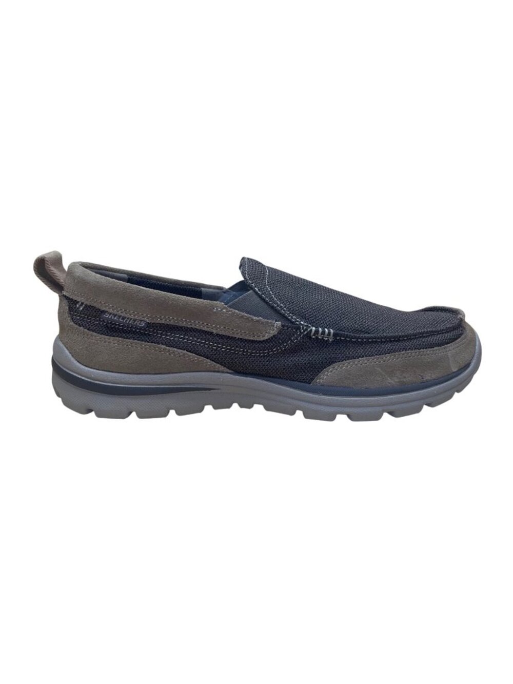 Skechers Men’s Brown Mesh & Leather Slip-On Relaxed Fit Loafers Size 10.5